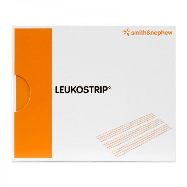 Leukostrip 6,4 mm x 102 mm : bandes adhésives poreuses pour la fermeture des plaies (boîte de 50 sachets de cinq bandes -250 unités-)